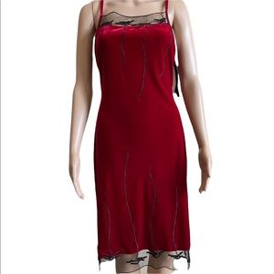 Rimini by Shaw Red Velvet Dress 8 NWT